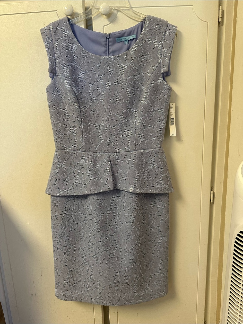 Anne Klein Lavender Lace Peplum Sheath Dress